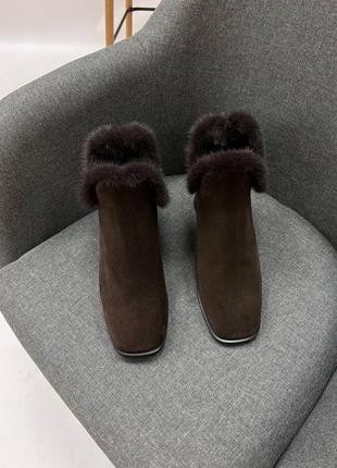 ✔️в наличии зимние женские ботинки натуральная замша итальянская3 фото