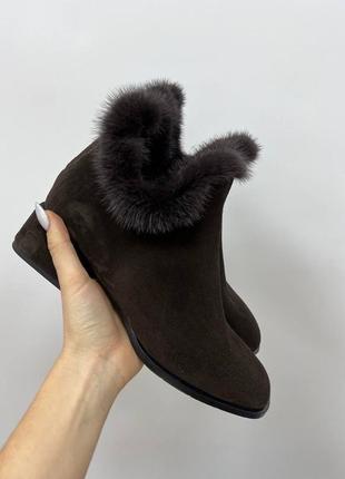 ✔️в наличии зимние женские ботинки натуральная замша итальянская7 фото