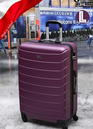 Чемодан дорожній великий (l) fly1107 abs пластик 95 л 75х48х32 см dark purpule