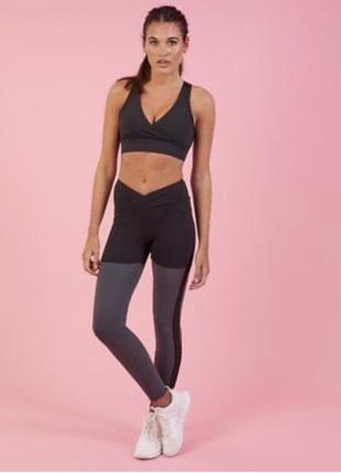 Женские лосины леггинсы тайтсы nikki b blackketter gymshark season 2 black marl leggings yoga gym sexy