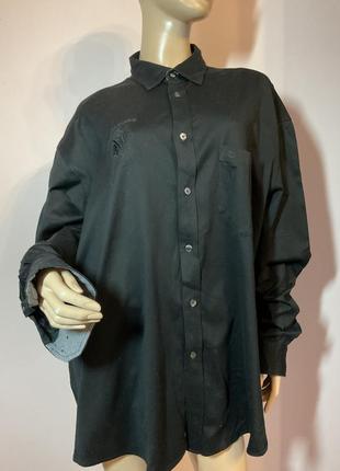 Удобнейшая чёрная трикотажная  хлопковая рубашка/xxxl/ brend bonita1 фото