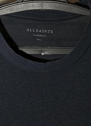 Синяя, базовая , оверсайз футболка allsaints2 фото