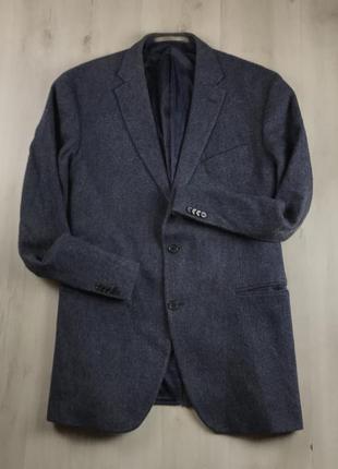 F0 пиджак приталенный m&s синий шерстяной большого размера классический костюм брюки смокинг