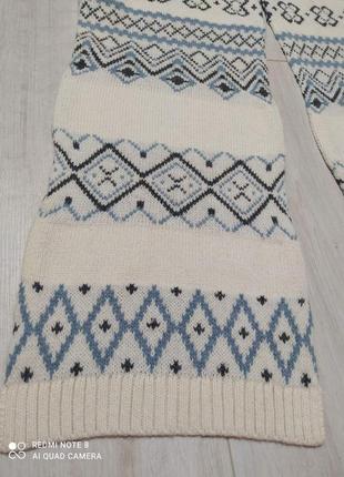 Красивый шерстяной длинный шарф с орнаментом от laura ashley7 фото
