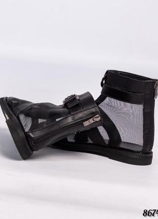 Кожаные ботинки с сеткой натуральная кожа лежаные ботинки с меткой натуральная кожа6 фото
