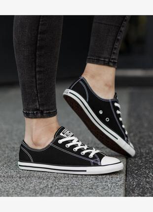 Кеды женские низкие конверс кеди жіночі низькі чорні converse Sasha ct as dainty ox black р.38,5🇺🇸🇻🇳