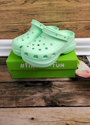 Жіночі крокси сабо на платформі crocs lodgepoint classic bae clog neo mint м'ятні2 фото