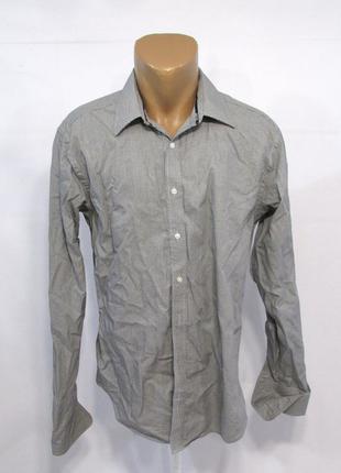 Сорочка stvidio, l (50), slim fit, cotton, сіра, отл упоряд!