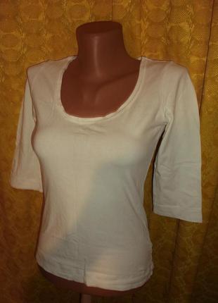 Водолазка біла бавовна рукав 3/4 р. -s - h&m