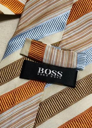 Шелковый галстук в полоску hugo boss оригинал4 фото