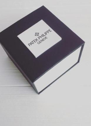 Подарункова упаковка - коробка для годинника patek philippe geneve (патек філіп) чорно-біла ( код: ibw108-2 )