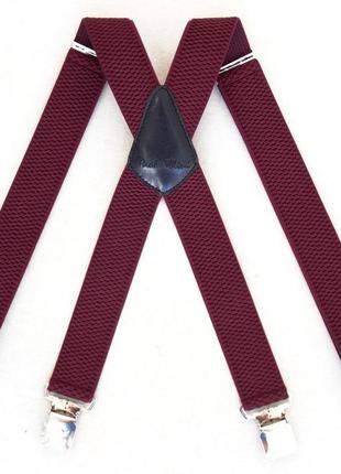 Широкие мужские подтяжки paolo udini бордовые