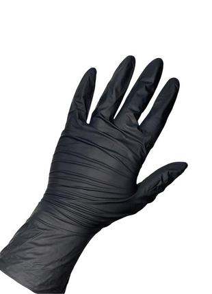 Чорні латексні хірургічні медичні рукавички1 фото