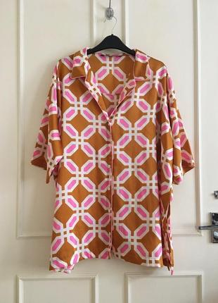 Уличная пижама, рубашка zara в бельевом стиле, накидка пляжная2 фото