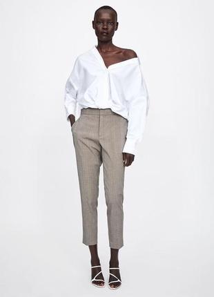 Брюки в клетку,в принт,укороченные брюки zara,36/s