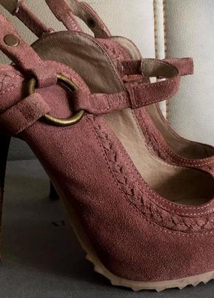 Замшевые туфли "bronx" цвета "пепельная роза" - скрытая платформа4 фото