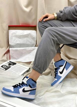 Женские кроссовки демисезонные nike air jordan university blue, модная модель найк джордан10 фото