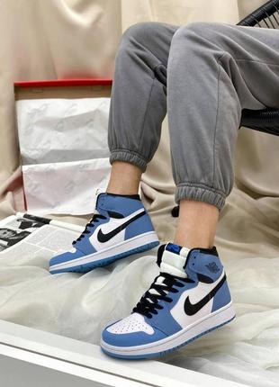 Женские кроссовки демисезонные nike air jordan university blue, модная модель найк джордан6 фото