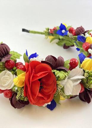 Віночок на голову handmade різнокольоровий