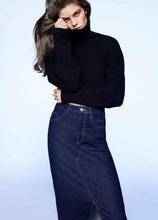 Спідниця джинсова міді zara.