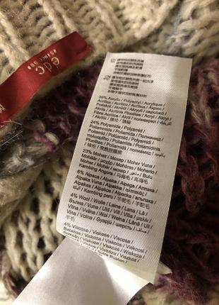 Ажурний вовняної мохеровий смугастий пуловер, велике плетіння, шерсть, мохер alpaca edc for esprit5 фото