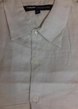 Лляна сорочка з коротким рукавом р. м3 фото