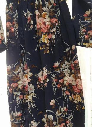 Shein платье макси с длинным рукавом и цветочным принтом 40р 10-12р2 фото