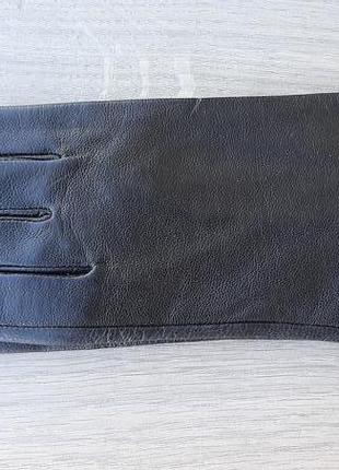 Женские черные демисезонные кожаные перчатки romania