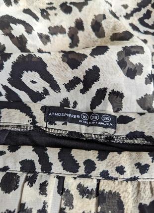 Шикарная асимметричная шифоновая леопардовая юбка анималистичный принт шифонова спідниця леопард миди міді atmosphere7 фото