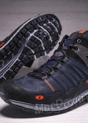 Шкіряні зимові черевики, кросівки термо, salomon denim gtx winterfrost