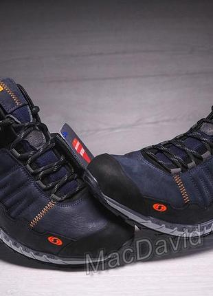 Кожаные зимние ботинки, кроссовки термо, salomon denim gtx winterfrost7 фото