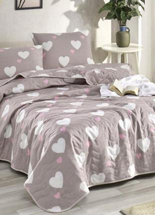 Покрывало стеганное с наволочкой, евро комплект eponj home - herz