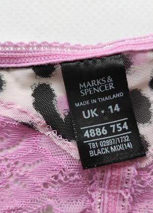 Marks & spencer трусики стринги сеточка фирменные трусы женские труси жіночі стрінги секси эротик розовые леопардовый леопард5 фото