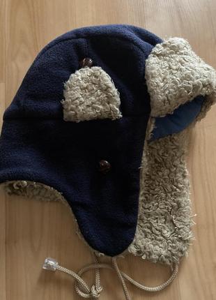 Тёплая зимняя шапка ушанка gap