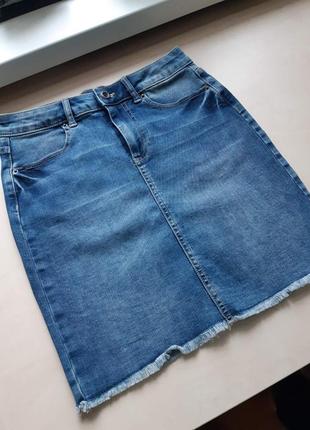 Стильная джинсовая юбка (стрейч) pieces р-р s