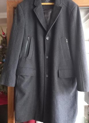 Пальто чоловіче темно-сіре yorn (dior) шерсть німеччина франція
