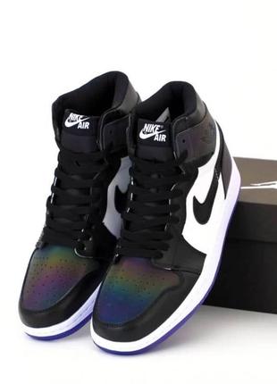 Мужские кроссовки nike air jordan 1 retro high all star "chameleon"  (рефлективные)