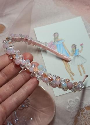 Вышитый ободок для волос, ободок для волос, ободок для невесты, ободок для волос из бусин