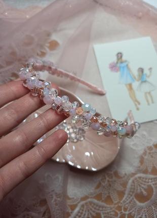 Вышитый ободок для волос, ободок для волос, ободок для невесты, ободок для волос из бусин