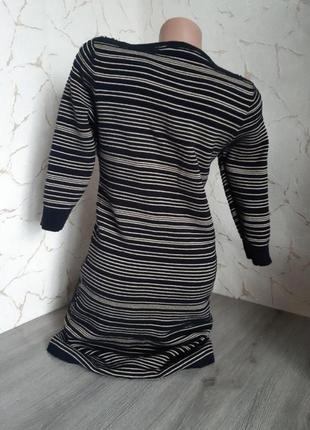 Платье тркотаж  чёрнное в бежевую полоску,46-48 р3 фото