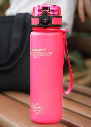 Бутылка для воды uzspace pink 500 мл розовая4 фото