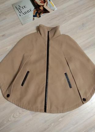 Теплое стильное пальто пиджак кейп
