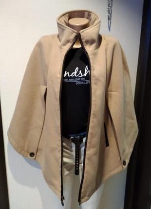 Теплое стильное пальто пиджак кейп5 фото
