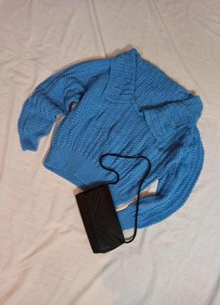 Винтажный свитер с воротником1 фото