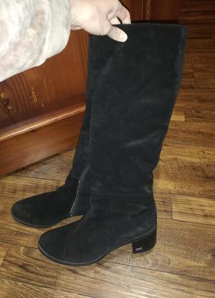 Шкіряні замшеві сапожки 39 розмір