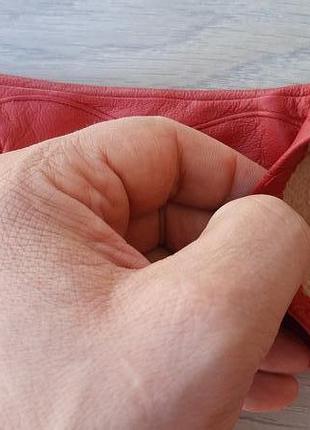 Женские демисезонные кожаные перчатки sanli (красные)2 фото