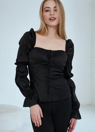 Шёлковая блуза, черный