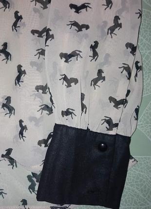Рубашка-блуза с лошадьми3 фото
