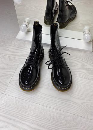 Ботинки, взуття, черевики dr. martens 1460 black lamper patent ✨8 фото