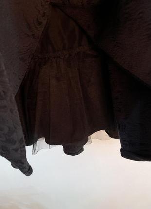 Мега красивое чёрное мини пышное платье из плотной ткани 🖤4 фото